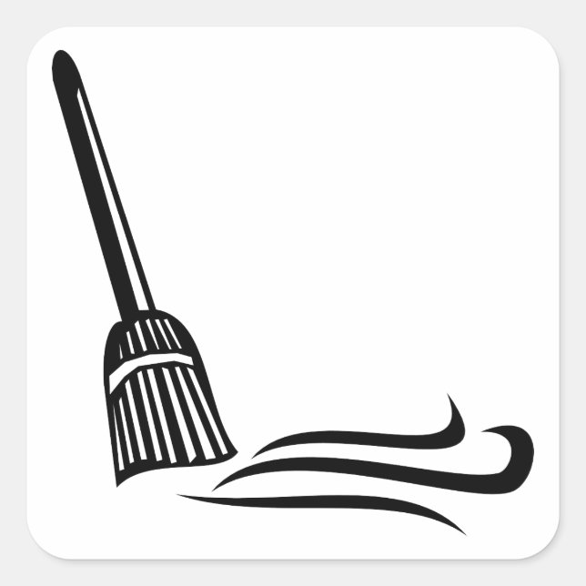 Sweeping Broom - Clean Sweep Square Sticker (Front)