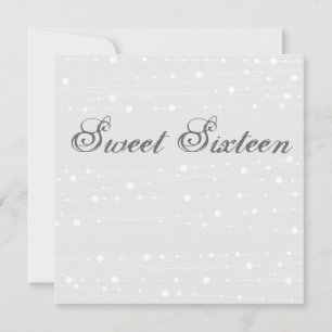 Sweet16 Blue & White Bead Birthday Invitation