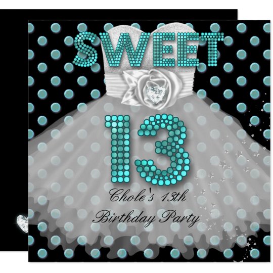 sweet 13th birthday party girls 13 teal blue photo paper thickness chart
