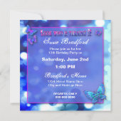 SWEET 13TH BIRTHDAY PARTY INVITTION - BUTTERFLY INVITATION (Back)