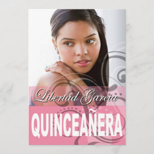 Sweet 15 Quinceañera Photo Birthday Party Invitation