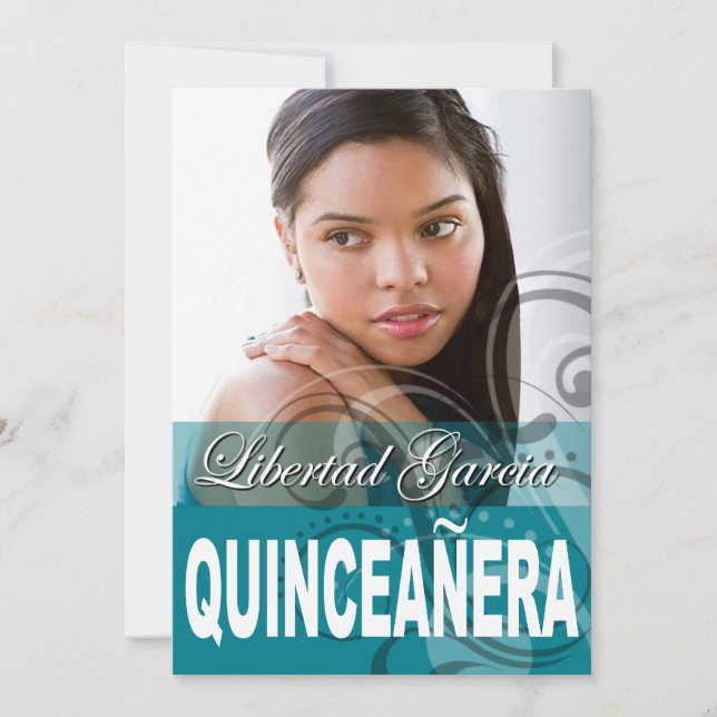 Sweet 15 Quinceañera Photo Birthday Party Invitation (Front)