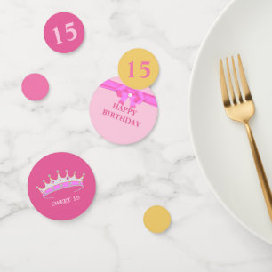 Sweet 15th, 16th Birthday on Rose Gold Confetti
