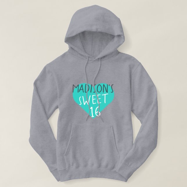 Sweet 16 16th Birthday  Hoodie (Design Front)
