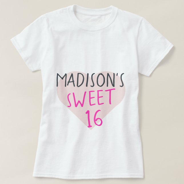 Sweet 16 16th Birthday T-Shirt (Design Front)