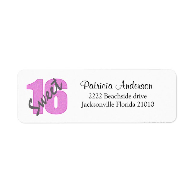 Sweet 16 Address Labels (Front)