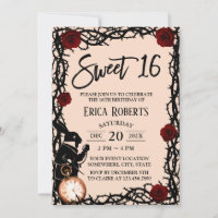 Alice in Wonderland Sweet 16 Invitations/sweet 16 Invites