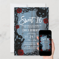 Alice in Wonderland Sweet 16 Invitations/sweet 16 Invites