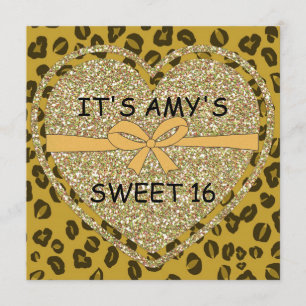 SWEET 16 ANIMAL PRINT Cheetah Invitations