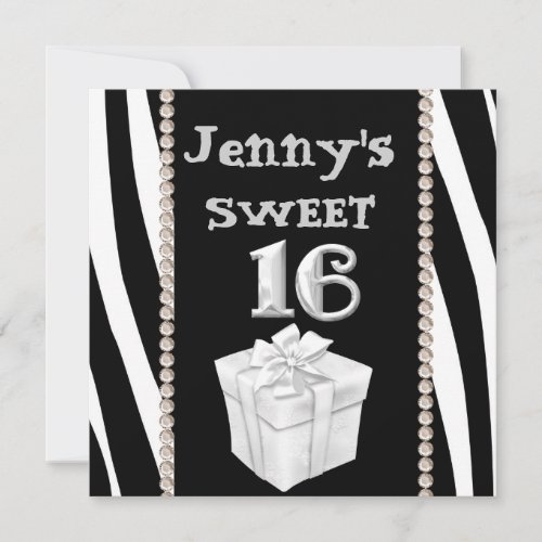 SWEET 16 ANIMAL PRINT Party Invitation