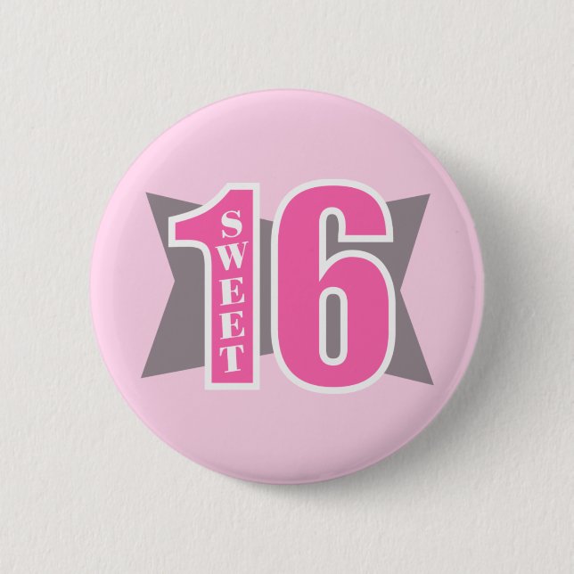 Sweet 16 (Art Deco) Button (Front)