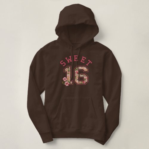 Sweet 16 Athletic Pink Floral Hoodie