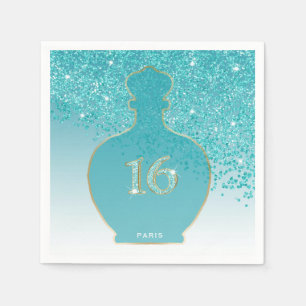 Sweet 16 Azure Fragrance, Teal Paris Boutique Napkins