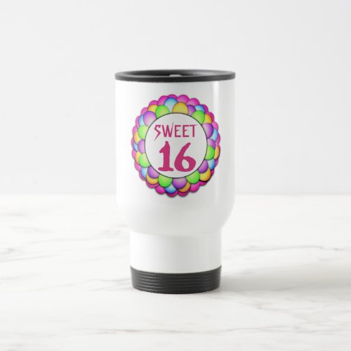 Sweet 16 Balloons  Travel Mug
