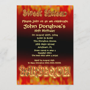 Sweet 16 barbecue invitation