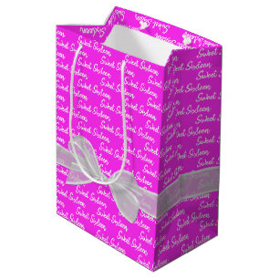 Sweet 16 Birthday Bow On Pink Medium Gift Bag