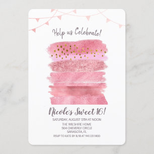 Sweet 16 Birthday Cake Invitation