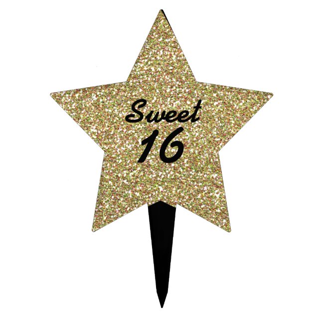 Sweet 16 Birthday Cake Topper (Front)