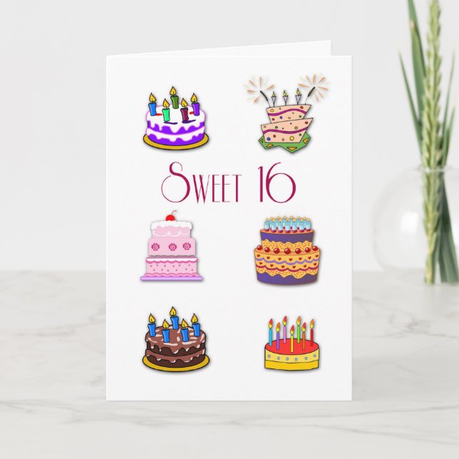 Sweet 16 Birthday Cakes Invitation (Front)