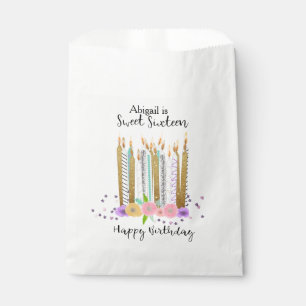 Sweet 16 Birthday Candles Favor Bags