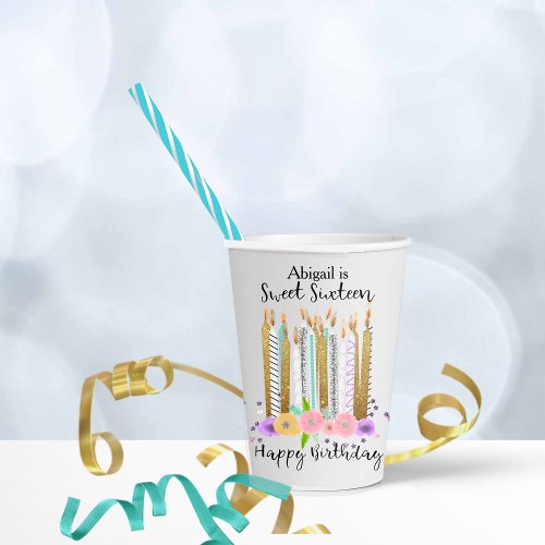 Sweet 16 Birthday Candles  Paper Cups