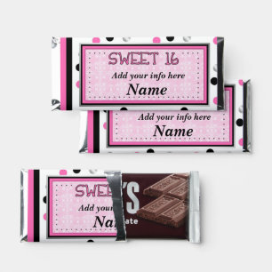 Sweet 16 Birthday Candy Bar Wrapper Party Favors