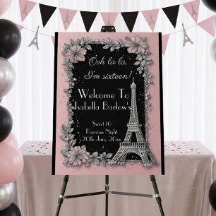 Sweet 16 Birthday Chic Parisian Blush Pink Welcome Foam Board