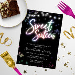 Sweet 16 Birthday Colorful Neon Party Invitation<br><div class="desc">Celebrate your special day in style with our Sweet 16 designs! Our neon-inspired design is sure to make a statement with its shades of pink and black. It's the perfect way to let everyone know you are turning 16!</div>