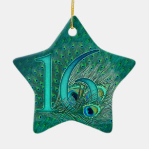 sweet 16 birthday decorated age number ceramic ornament