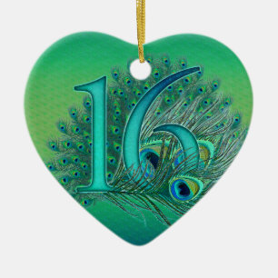 sweet 16 birthday decorated age number ceramic ornament
