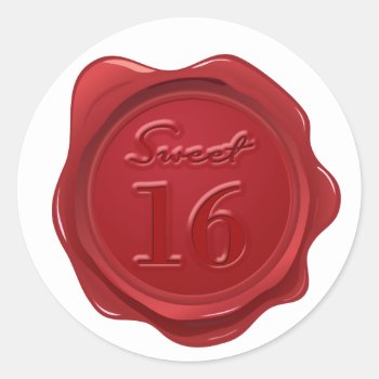 Sweet 16 Birthday Faux Wax Seal by thepapershoppe at Zazzle