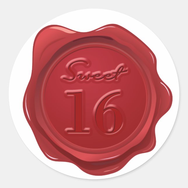Sweet 16 Birthday Faux Wax Seal (Front)