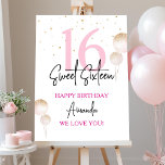 Sweet 16 Birthday Foam Board Welcome Sign<br><div class="desc">Greet your Sweet 16 birthday party guests with this foam board welcome sign. Easily edit with your birthday girl's details.</div>