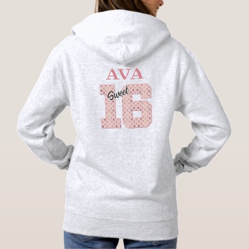 Sweet 16 Birthday Girl Rose Color Typography  Hoodie