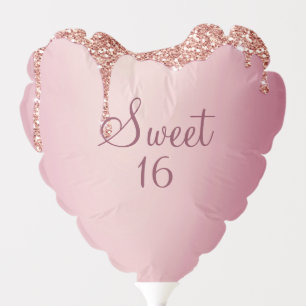 Sweet 16 Birthday Girly Pink Glam Sparkles Balloon