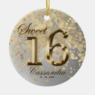 16 oz. Metallic Gold Personalized Christmas Ornaments Solid Color