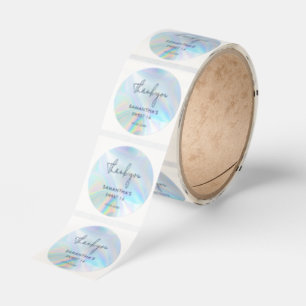 Sweet 16 Birthday Holographic Thank You Classic Round Sticker