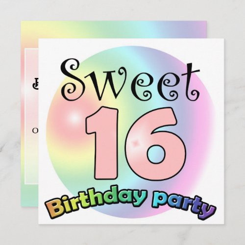 Sweet 16 birthday invitation Custom