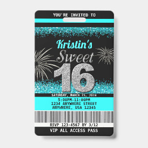 Sweet 16 Birthday Invitations Badge
