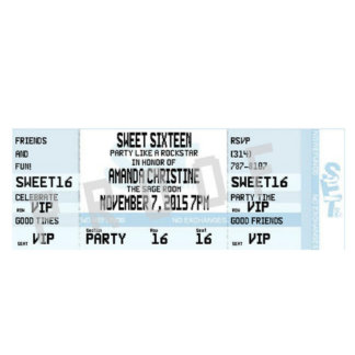 Sweet 16 Birthday Invitations - Qty of 20 Tickets