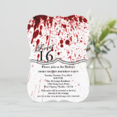 Sweet 16 Birthday Invite Blood Splatter Vampire Go (Standing Front)