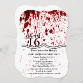 Sweet 16 Birthday Invite Blood Splatter Vampire Go (Front/Back)