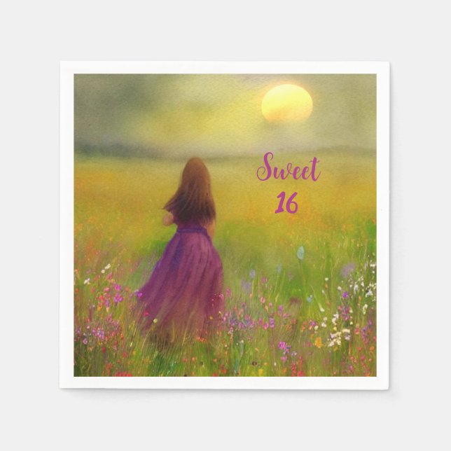 Sweet 16 Birthday Napkins (Front)