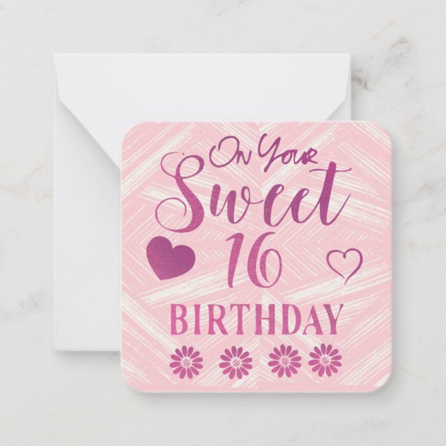 Sweet 16 Birthday Note Card (Front)