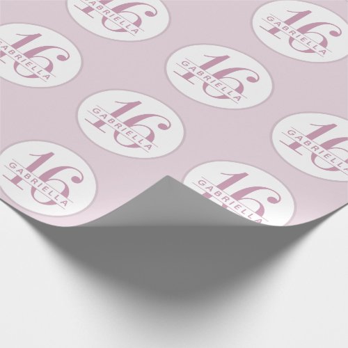 Sweet 16 Birthday Orchid Purple Personalized Wrapping Paper