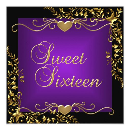 Purple Sweet 16 Invitations 9