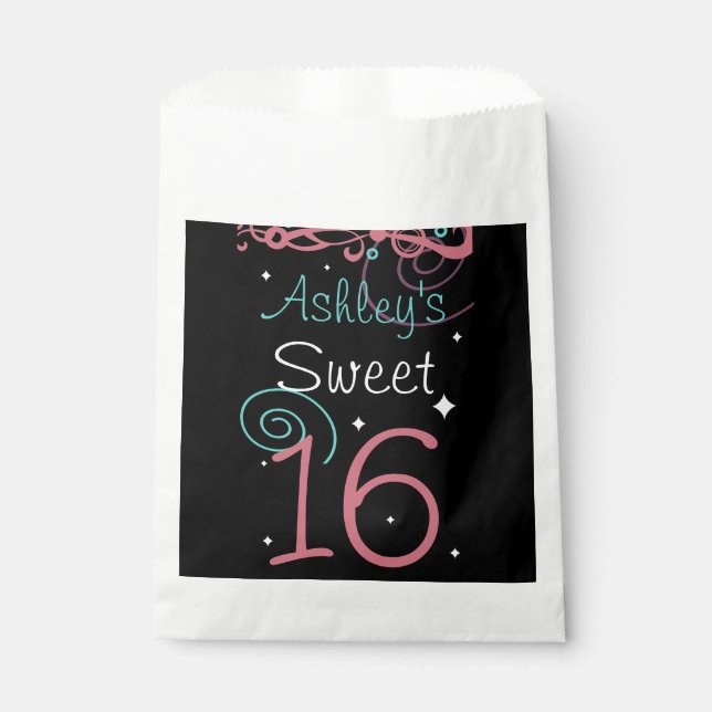 Sweet 16 Birthday Party Favor Bag (Front)