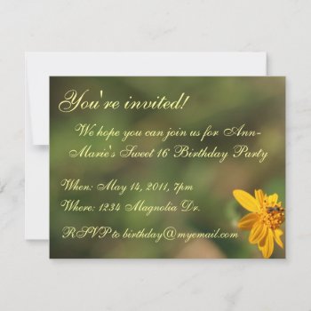 Sweet 16 Birthday Party Green Flower Invitation by RossiCards at Zazzle
