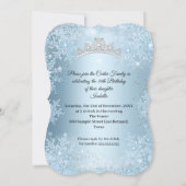 Sweet 16 Birthday Party Icy Blue Snowflake Winter Invitation (Back)