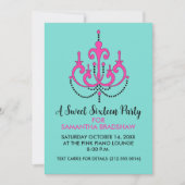 Sweet 16 Birthday Party Invitations (Teal) (Front)